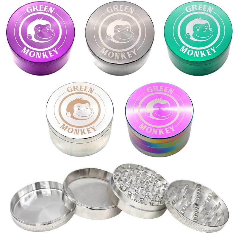 Green Monkey Capuchin 4 Part Metallic Heavy Grinder | 100mm product image